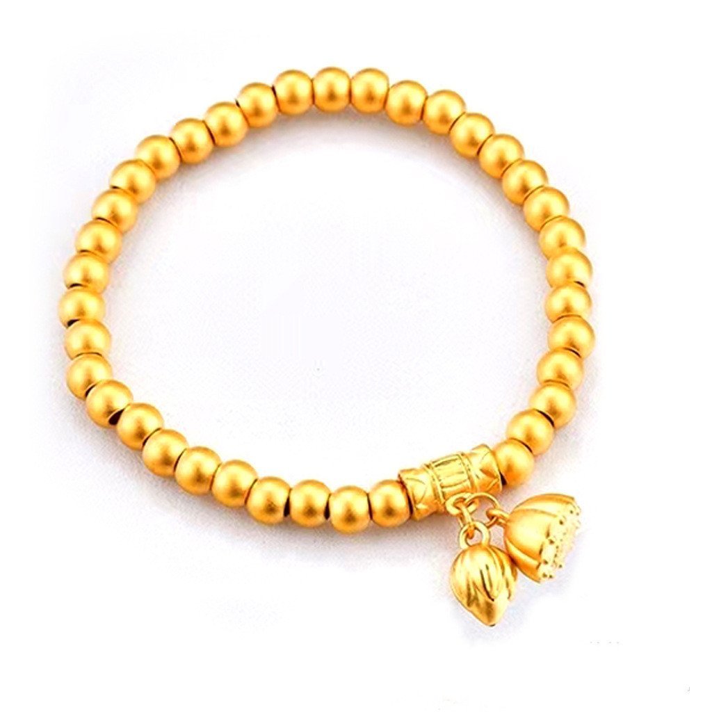 Lotus Bracelet-Green Jade Bead