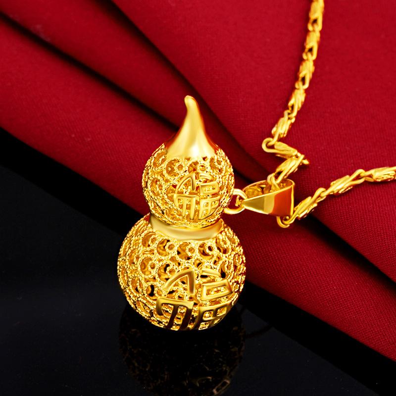 Lucky Gold Calabash Pendant Necklace