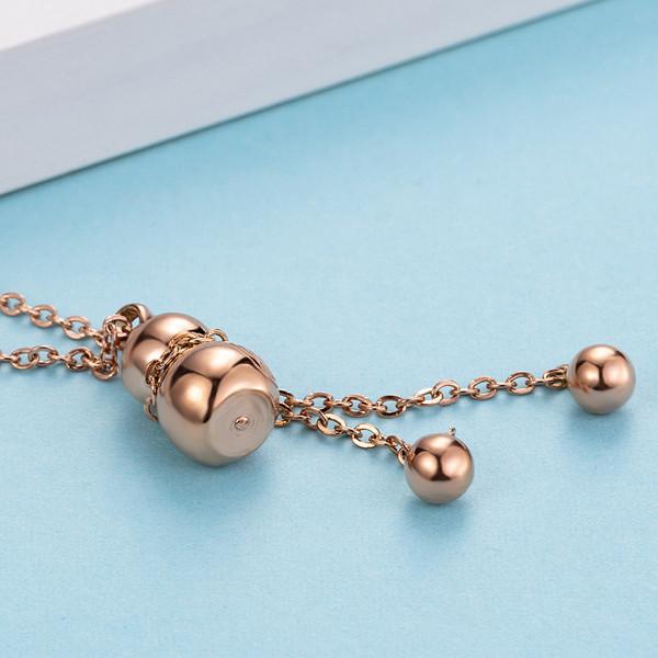 Lucky Rose Gold Calabash Pendant Necklace