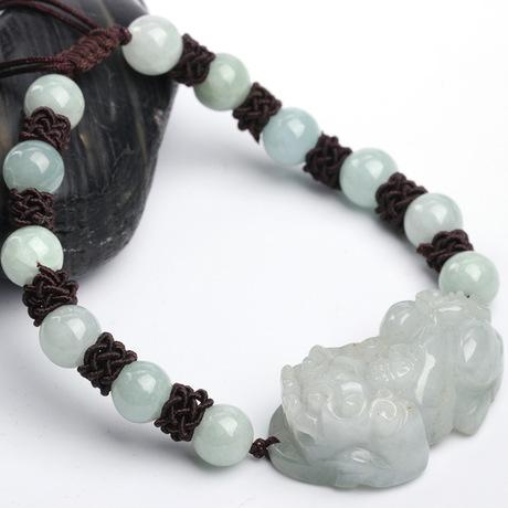 Lucky White Jade Rope Pixiu Wealth Bracelet