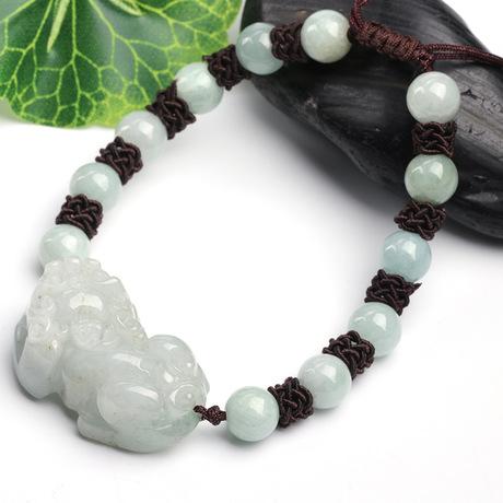 Lucky White Jade Rope Pixiu Wealth Bracelet