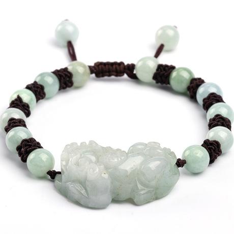 Lucky White Jade Rope Pixiu Wealth Bracelet