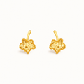 Sterling Silver Maple Leaf Stud Earrings-Autumn Lightness