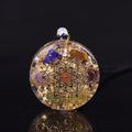 Mix Rainbow Crystal Orgonite Chakra Reiki Healing Pendant Necklace