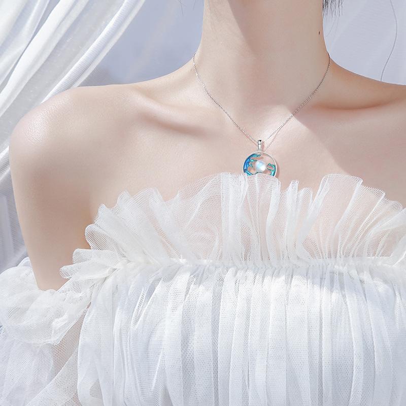 Moon Over the Sea Lucky Pendant Necklace
