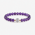 Gray Moonstone Amethyst Bracelet-Fortune in Flow