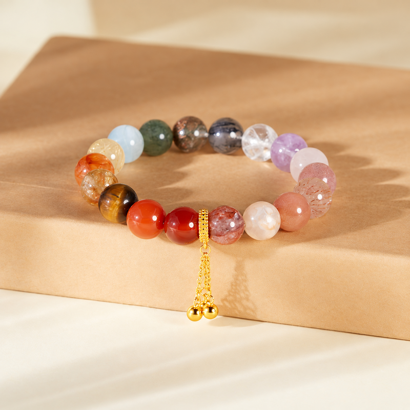 Multicolor Crystal & Agate Bracelet-Dreamlit Joy
