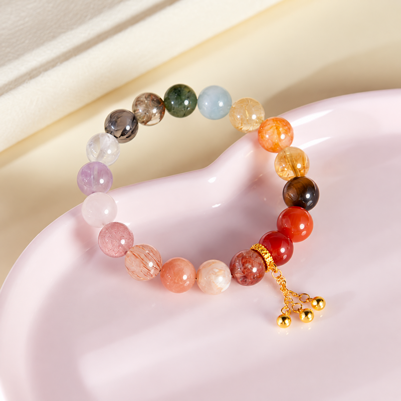 Multicolor Crystal & Agate Bracelet-Dreamlit Joy