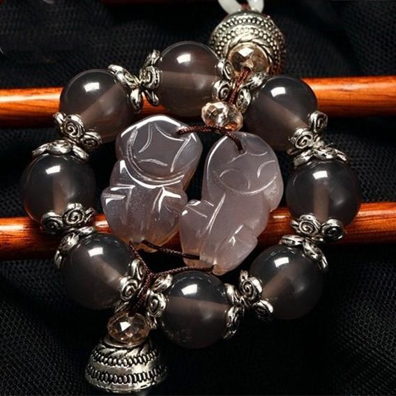 Natural Agate Pixiu Lucky Car Pendant