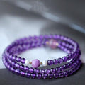 Natural Amethyst 108 Buddha Beads Healing Bracelet
