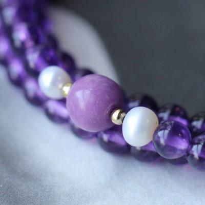 Natural Amethyst 108 Buddha Beads Healing Bracelet