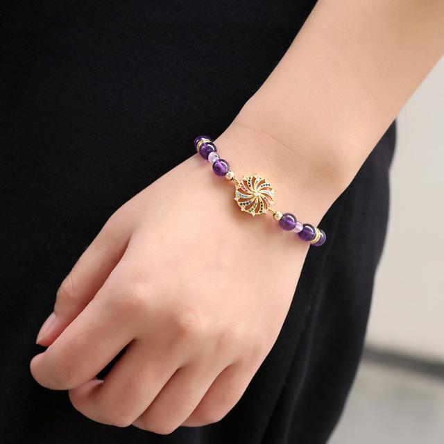 Natural Amethyst Double Stars Protection Bracelet