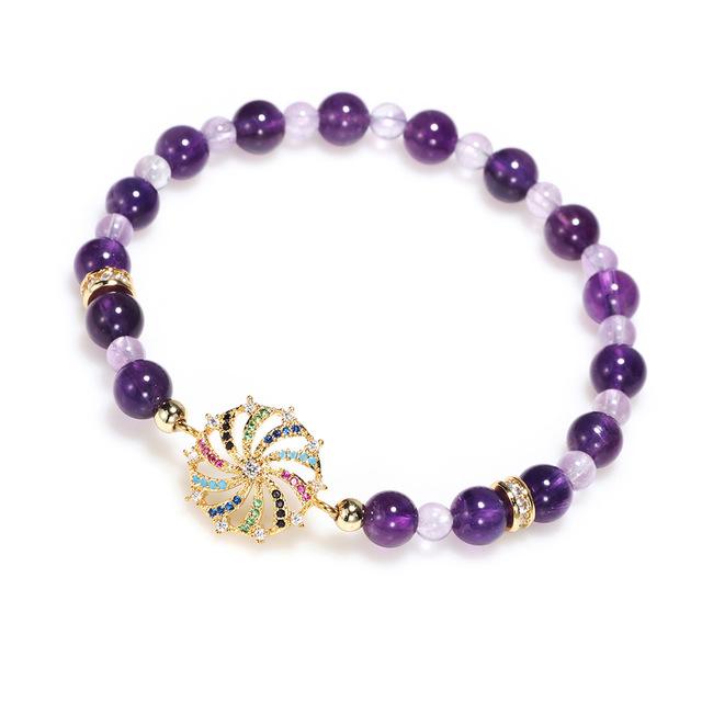 Natural Amethyst Double Stars Protection Bracelet