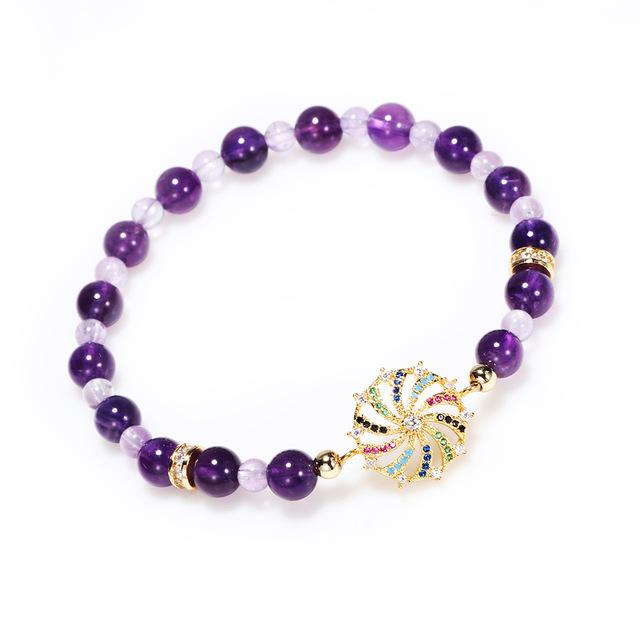 Natural Amethyst Double Stars Protection Bracelet