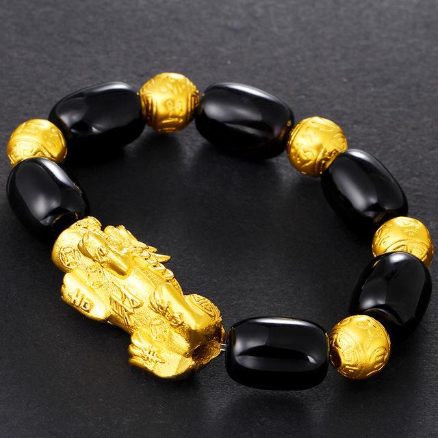 Natural Black Agate Fortune Bracelet