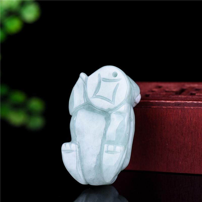 Natural Burma Grand A White Jade Pixiu Lucky Pendant
