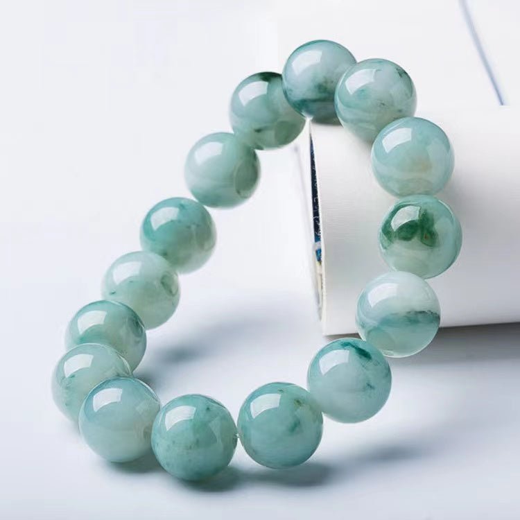 Natural Green Jade Beads Lucky Bracelet-A Class