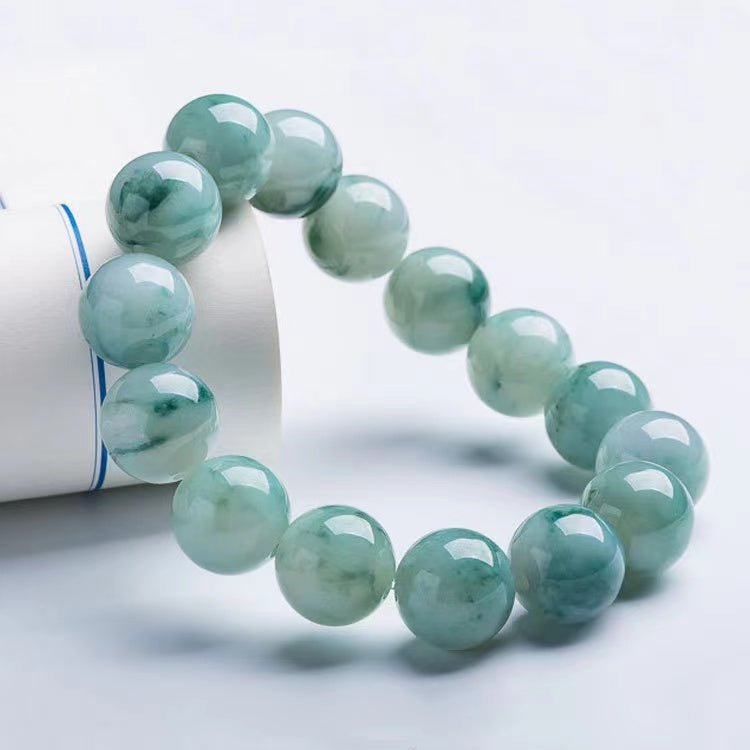 Natural Green Jade Beads Lucky Bracelet-A Class
