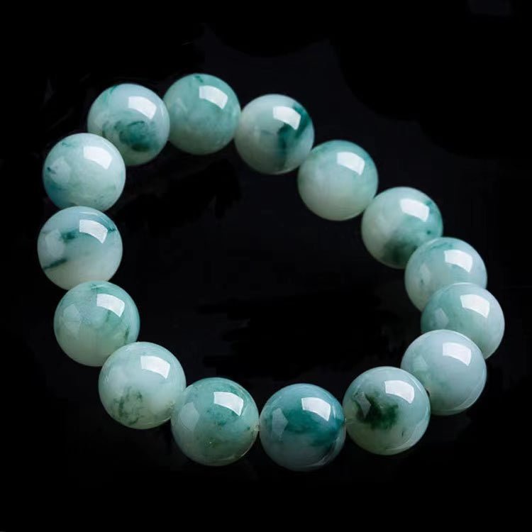 Natural Green Jade Beads Lucky Bracelet-A Class