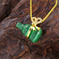 Natural Cat Eye Feng Shui Calabash Lucky Pendant Necklace