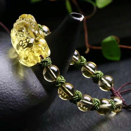 Natural Citrine Pixiu Protection&Wealth Bracelet