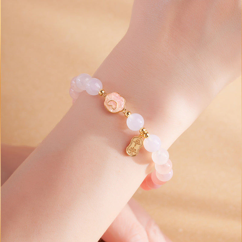 Natural Crimson Agate S925 Silver Cat Paw Bracelet-Gentle Joy