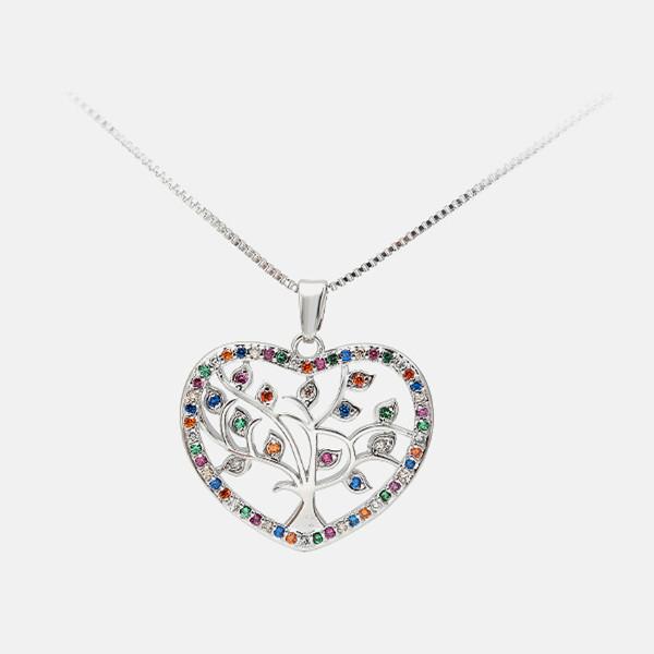 Natural Crystal Tree Of Life Healing Pendant Necklace
