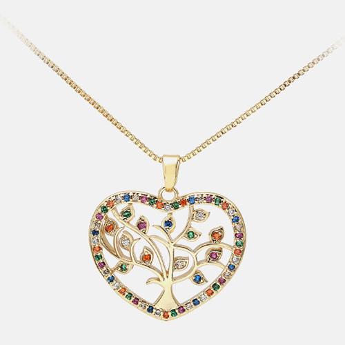 Natural Crystal Tree Of Life Healing Pendant Necklace
