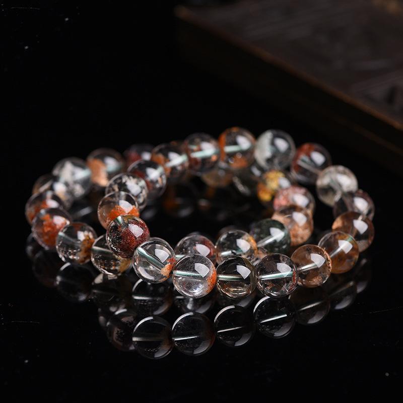 Natural Ghost Phantom Crystal Stone Four Seasons Healing Bracelet