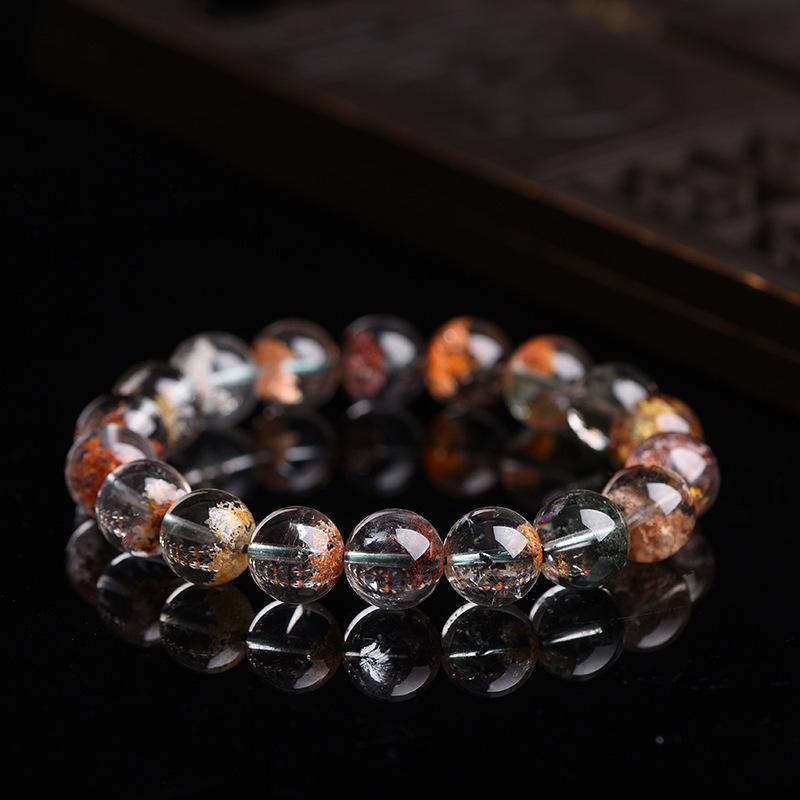 Natural Ghost Phantom Crystal Stone Four Seasons Healing Bracelet