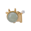 Natural Hetian Jade Fengshui Ox Lucky Pendant Necklace