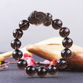 Natural Ice Black Obsidian Pixiu Healing Bracelet
