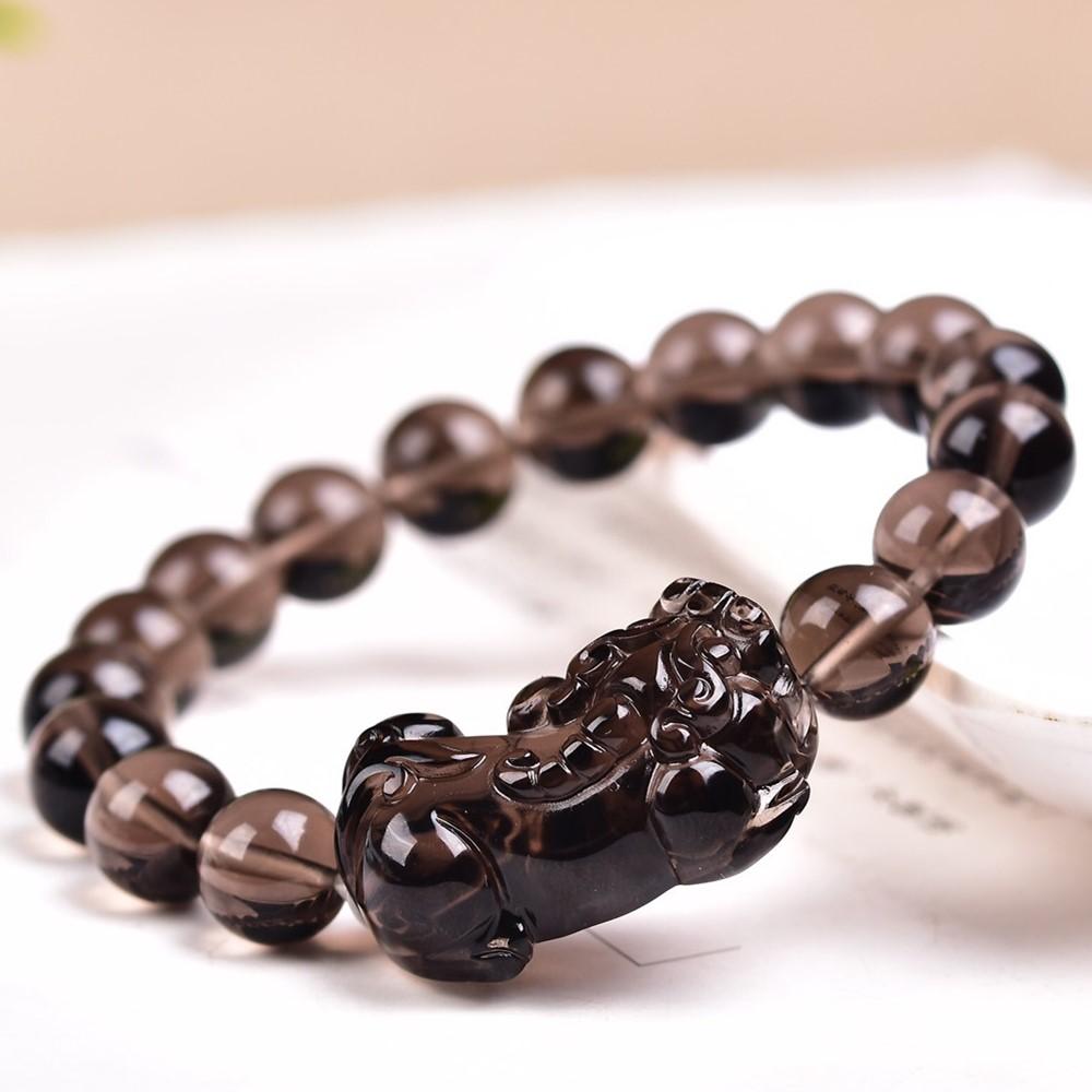 Natural Ice Black Obsidian Pixiu Wealth Bracelet
