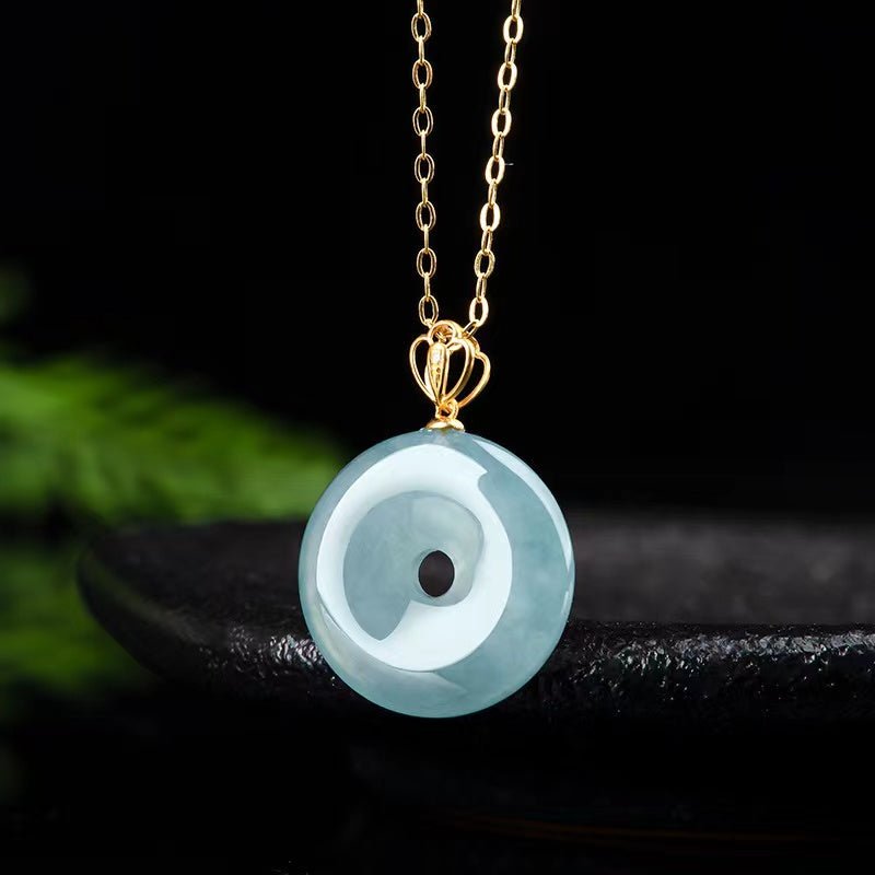 Natural Ice Jade Pendant Necklace-Grade A Jade