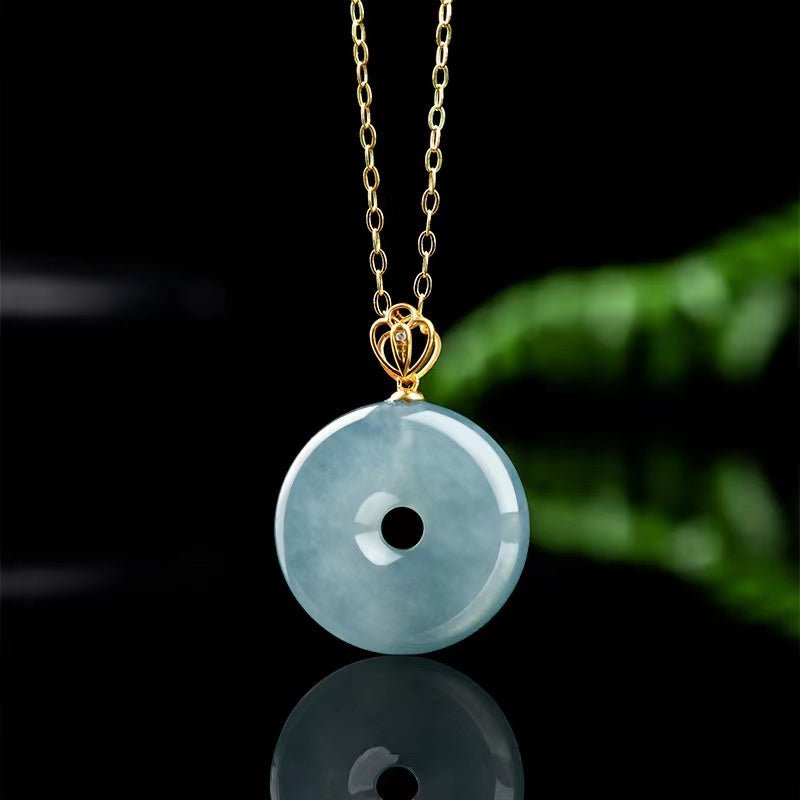 Natural Ice Jade Pendant Necklace-Grade A Jade