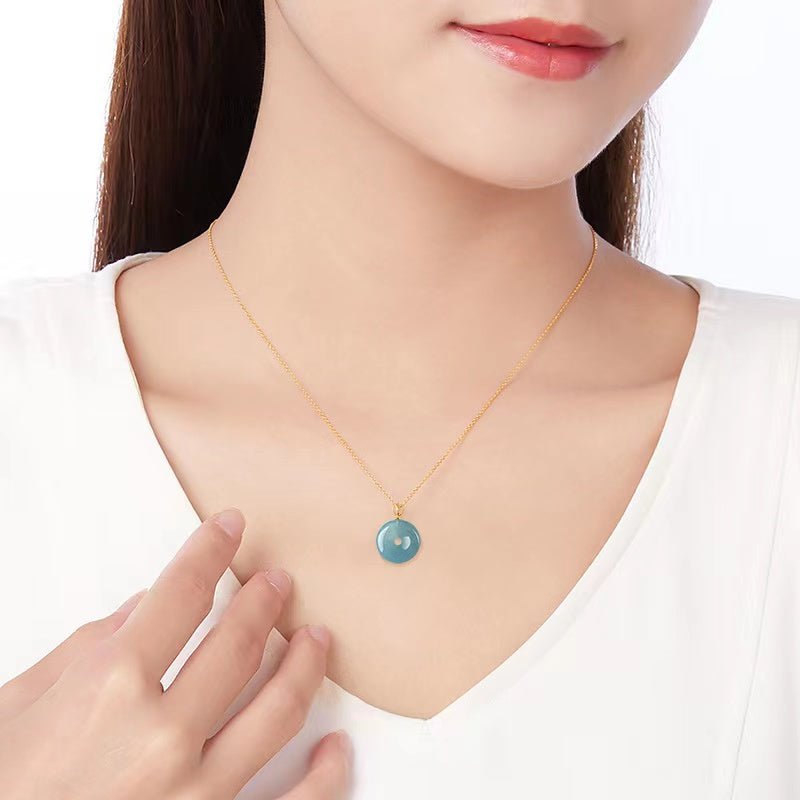 Natural Ice Jade Pendant Necklace-Grade A Jade