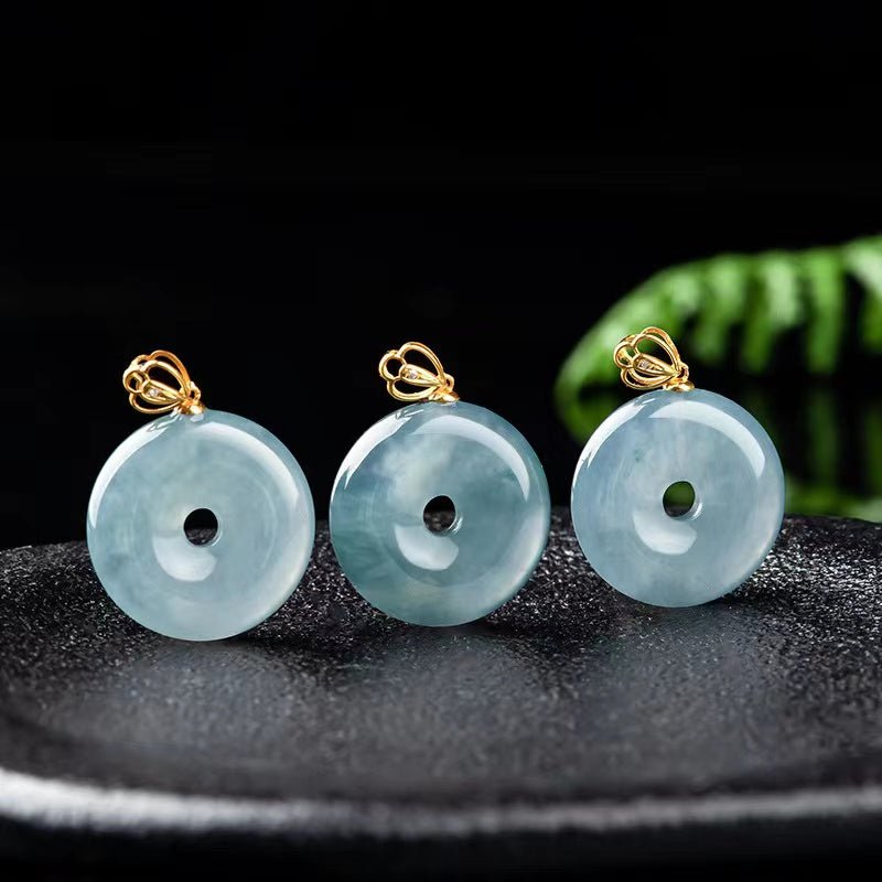 Natural Ice Jade Pendant Necklace-Grade A Jade