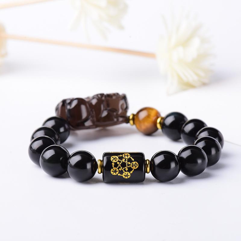 Natural Ice Obsidian Pixiu Wealth Of God Bracelet