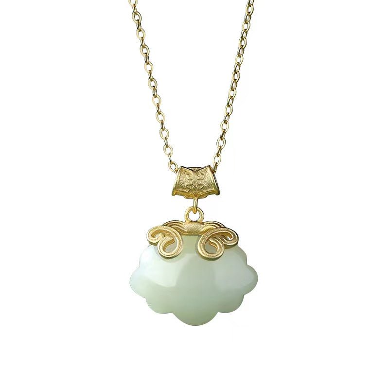 Natural Jade Necklace-Wealth Koi Fish