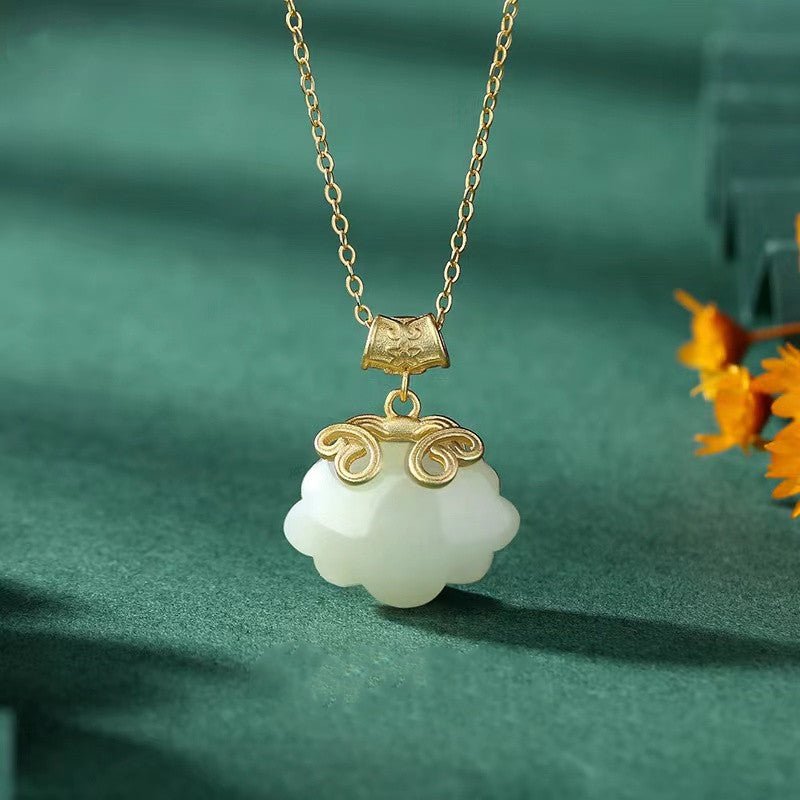 Natural Jade Necklace-Wealth Koi Fish