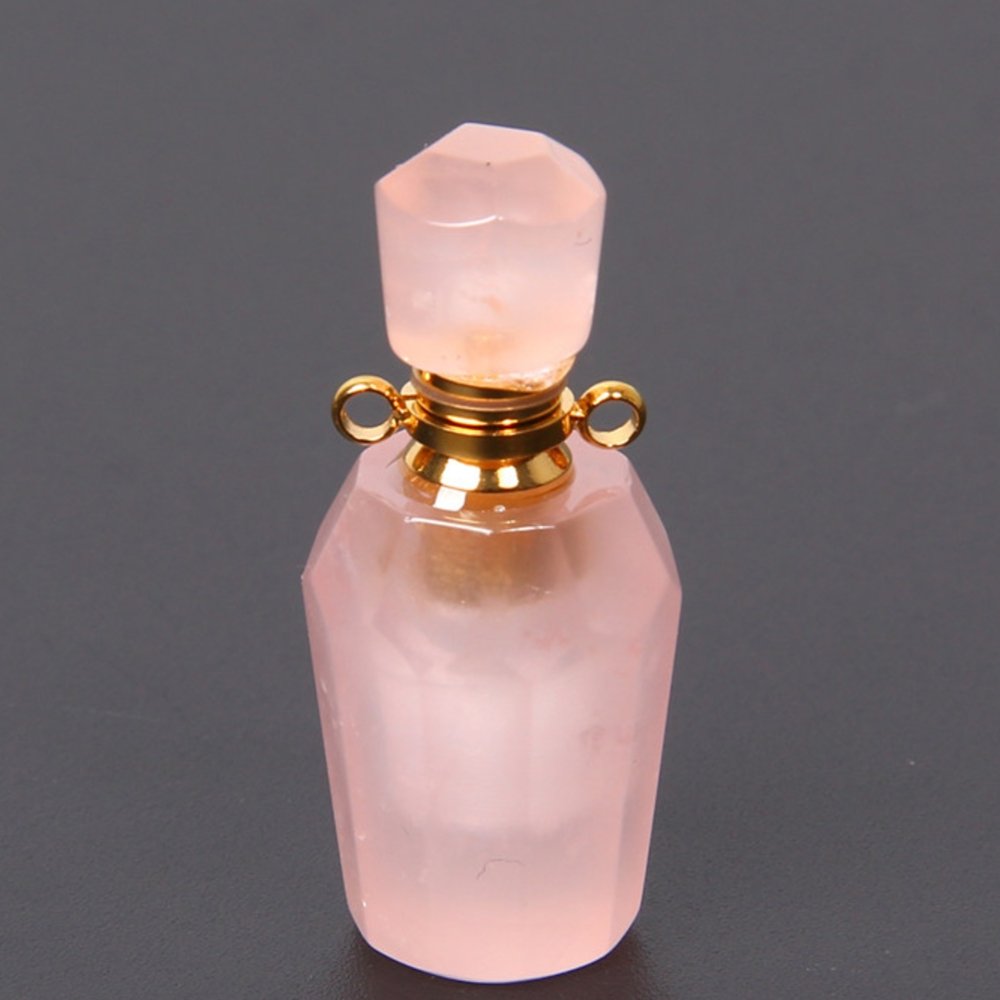 Natural Pink Fluorite Perfume Bottle Healing Pendant