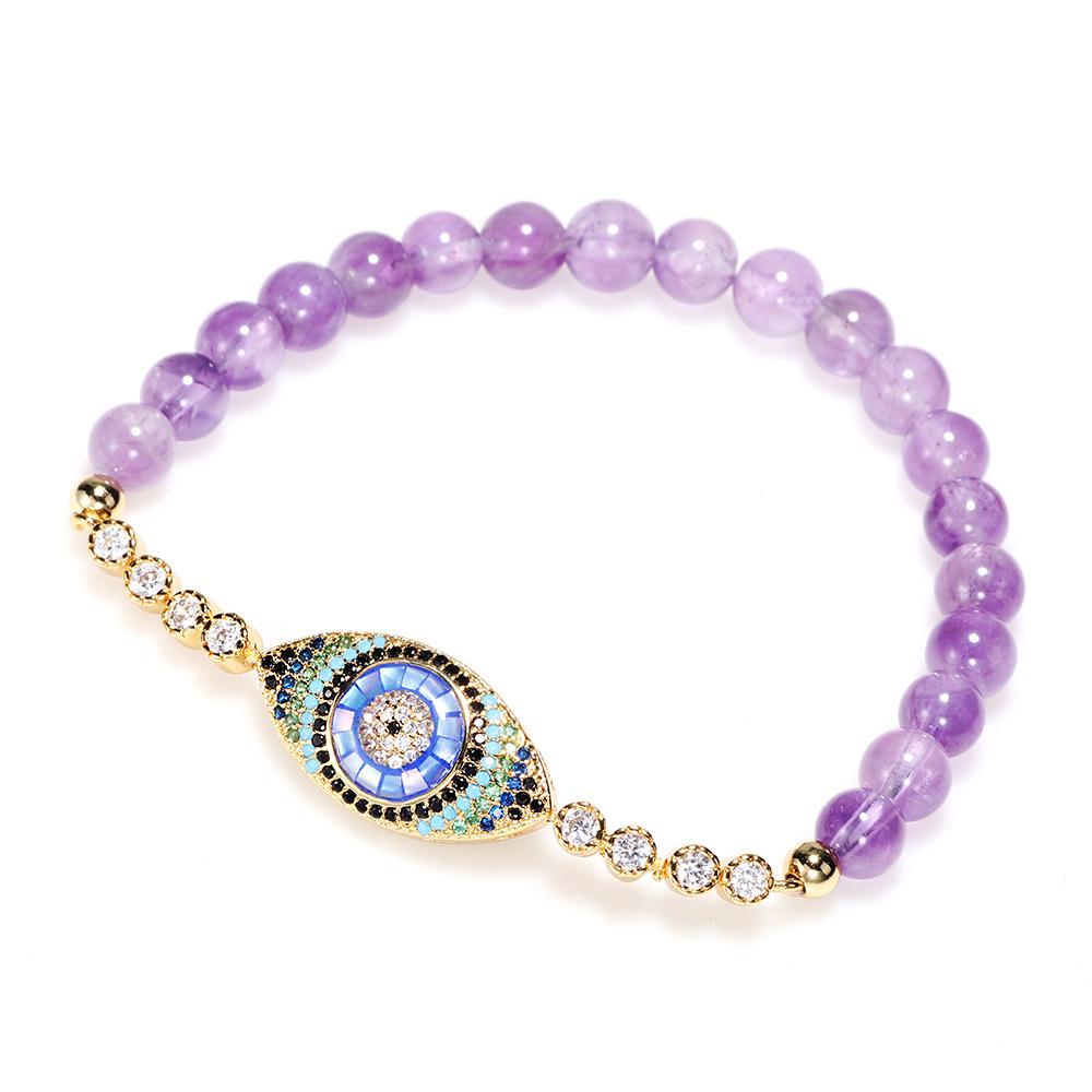 Natural Purple Crystal Protection Bracelet