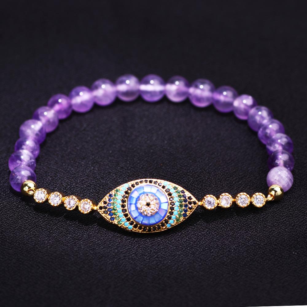 Natural Purple Crystal Protection Bracelet
