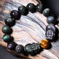 Natural Rainbow Obsidian Double Pixiu Protection Bracelet