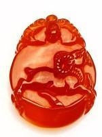 Natural Red Agate 12 Chinese Zodiac Pendant