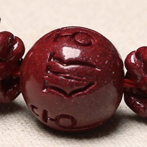 Natural Red Cinnabar Six Ture Words Pixiu Protection Bracelet