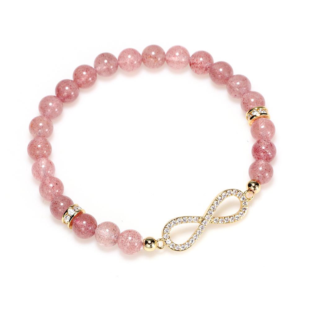 Natural Strawberry Crystal Charm Lucky Bracelet
