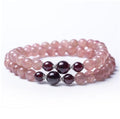 Natural Strawberry Crystal Double Circle Lucky Bracelet