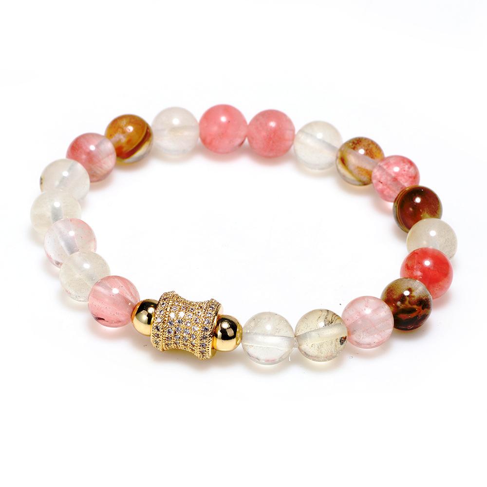 Natural Tourmaline Stone Charm Lucky Bracelet(Watermelon Stone)
