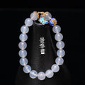 Natural White Agate Cloisonne Butterfly Healing Bracelet